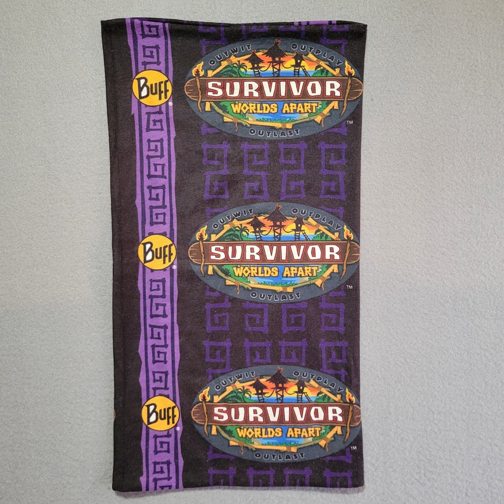 Buff Survivor Worlds Apart Merica Tribe Purple Neck Gaiter Headwear CBS TV Show